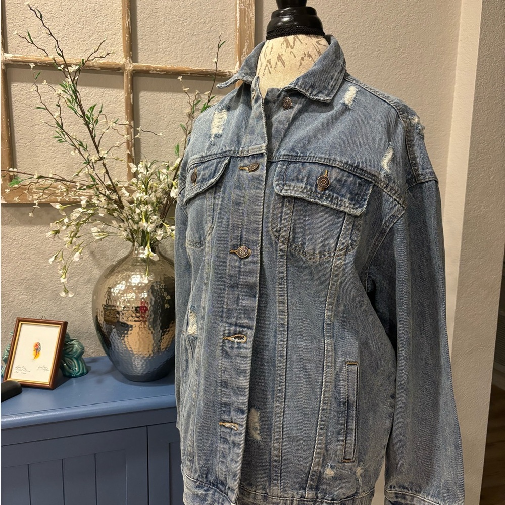 Talulah Distressed Jean Jacket Medium